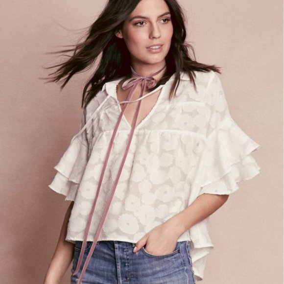 Love & Lemons Buttercup Blouse Floral Ruffle Boho - Picture 2 of 7